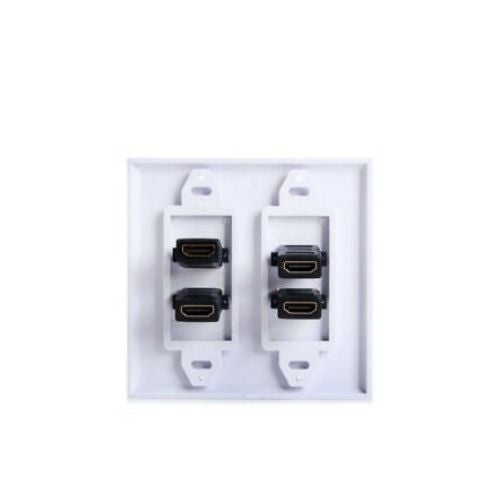 4 Port HDMI Female Wall Plate Face Panel Coupler Outlet Extender Socket