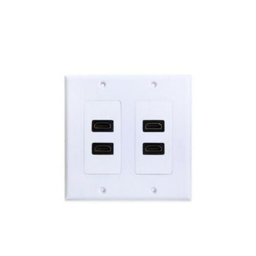 4 Port HDMI Female Wall Plate Face Panel Coupler Outlet Extender Socket