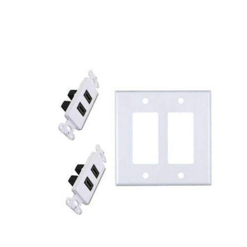 4 Port HDMI Female Wall Plate Face Panel Coupler Outlet Extender Socket