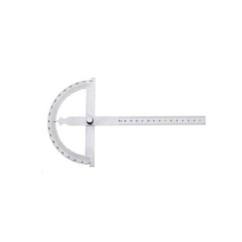 Protractor Ruler Stainless Steel Goniometer 15cm 180 Degrees Angle Adjustable