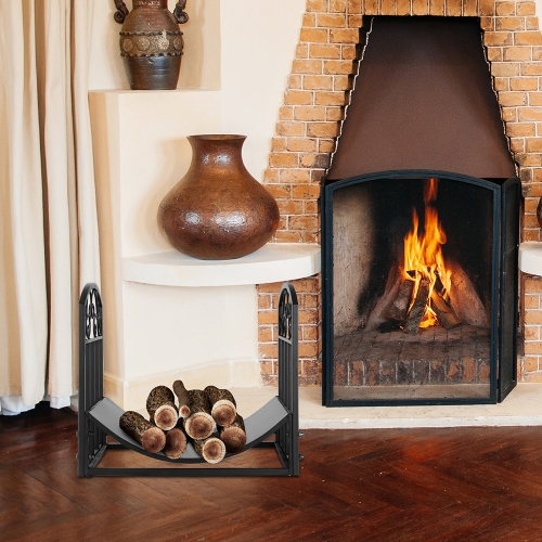 Metal Firewood Rack Holder,Fireplace Firepit and Wood Stove for Outdoor Indoor Log Storage Firewood Bin
