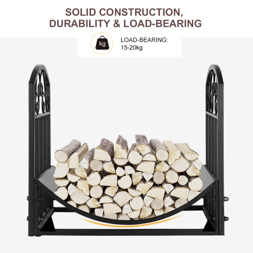 Metal Firewood Rack Holder,Fireplace Firepit and Wood Stove for Outdoor Indoor Log Storage Firewood Bin