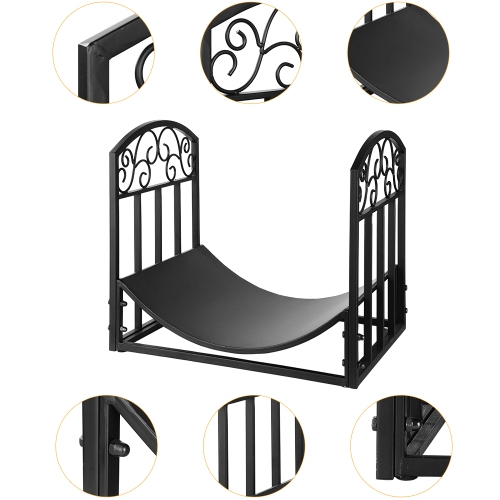 Metal Firewood Rack Holder,Fireplace Firepit and Wood Stove for Outdoor Indoor Log Storage Firewood Bin