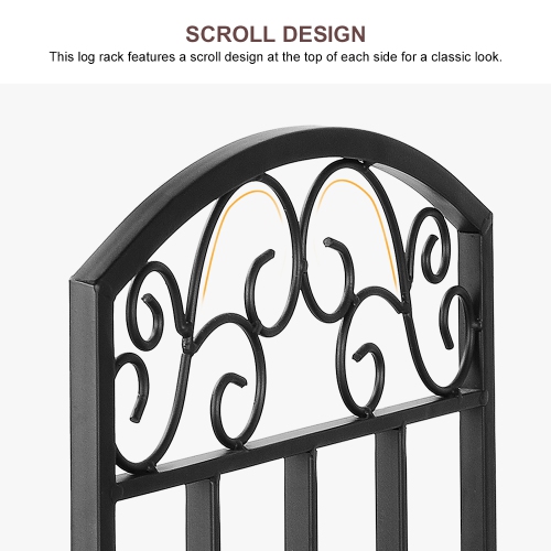 Metal Firewood Rack Holder,Fireplace Firepit and Wood Stove for Outdoor Indoor Log Storage Firewood Bin