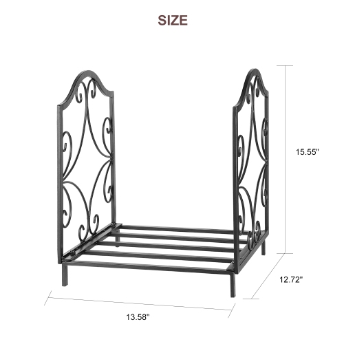 Porte-bûches pour cheminée d'intérieur et d'extérieur en fer forgé pour poêle à bois d'intérieur, support empilable pour bûches, voiture de stockage