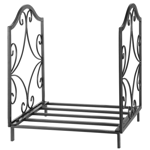 Porte-bûches pour cheminée d'intérieur et d'extérieur en fer forgé pour poêle à bois d'intérieur, support empilable pour bûches, voiture de stockage