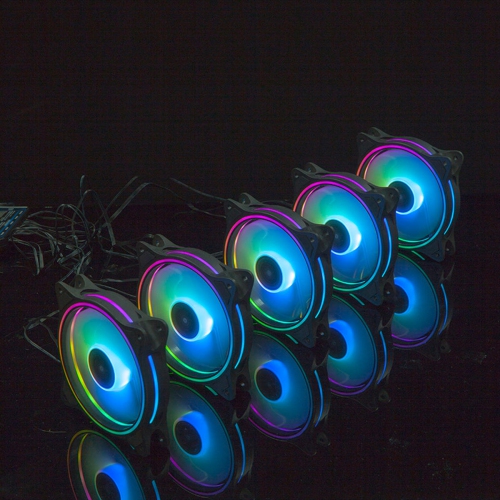 3 ventilateurs de refroidissement pour boîtier d'ordinateur RVB pour PC de jeu, tapis de refroidissement pour ordinateur portable avec contrôleur,