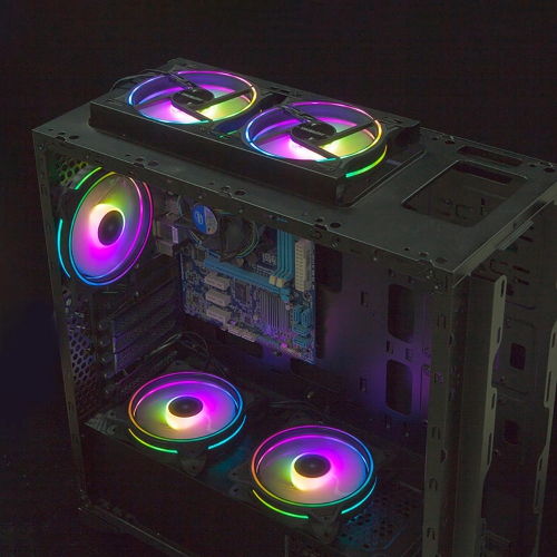 3 ventilateurs de refroidissement pour boîtier d'ordinateur RVB pour PC de jeu, tapis de refroidissement pour ordinateur portable avec contrôleur,