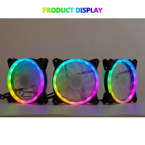3 x Cooling Fan RGB Computer Case Cooling Fans for Gaming PC, Laptop Cooler Pad with Controller, 11-blade fan