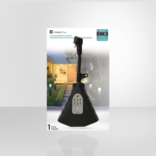 Xtricity - 3 Outlet Smart Switch with Remote Control, Wi-Fi, For Outdoor Use, Black