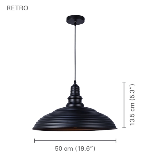Xtricity - Pendant Light, 19.6'' Width, From the Retro Collection, Black