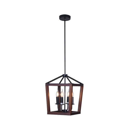 Xtricity - Lampe suspendue, largeur de 11,8 po, de la collection Gustavo, noir et brun