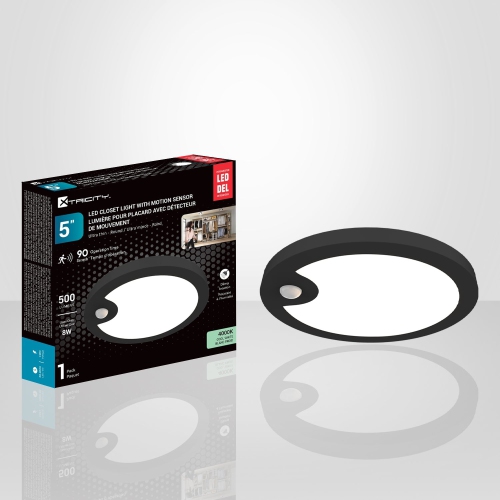 Xtricity - Closet Light with Motion Sensor, 5 '' Diameter, 8W, 4000K Cool White