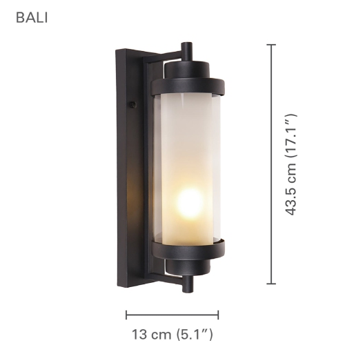 Xtricity - Outdoor Wall Light, 17.1'' Height, From the Bali Collection, Black