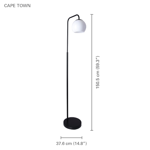 Xtricity - Floor Lamp, Height of 59.2'', From the Cape Town Collection, White and Black