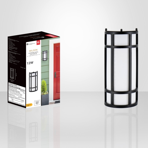 Xtricity - Outdoor Wall Light with Integrated LEDs, 12'' Height, From the Wilson Collection, Black