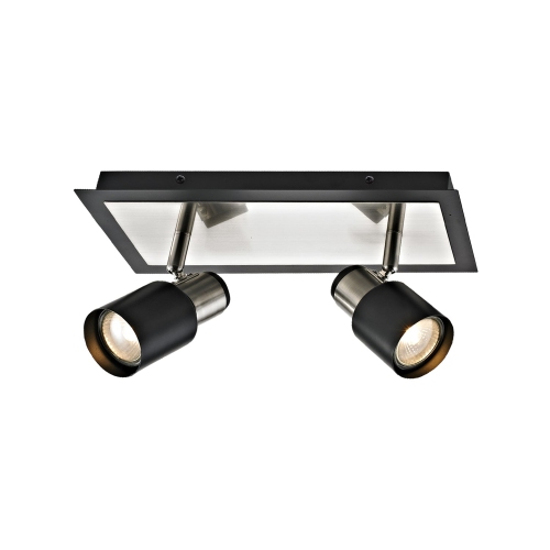 Xtricity - 2-Head Track Light, 11.9'' Width, From the Jackson Collection, Brushed Nickel and Black