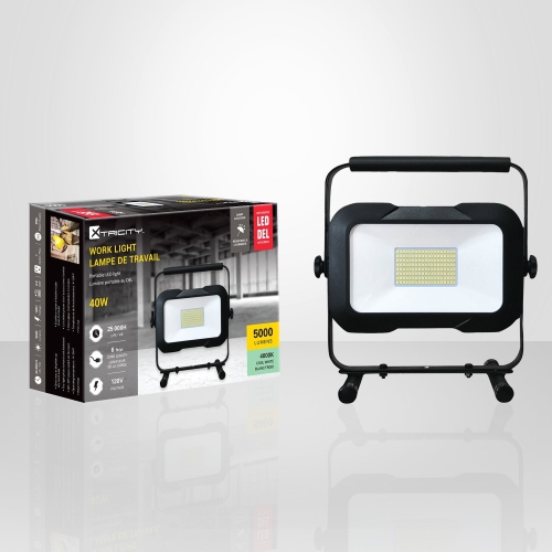Xtricity - Lampe de Travail avec DEL Intégrées, 5000 Lumens, 40W, 4000K Blanc Froid
