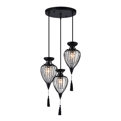 XTRICITY  - 3-Light Pendant, 15" Wide, From The Queensdown Collection In Black