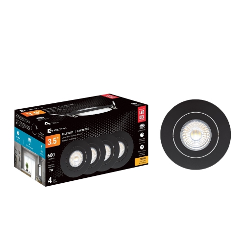 XTRICITY  - Tilting Recessed Led Light, 3.5 " Diameter, Dimmable, 7W, 3000K Soft White, Pack Of 4