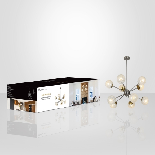 Xtricity - 10-Light Pendant, 34.6'' Width, From the Bohannon Collection, Silver