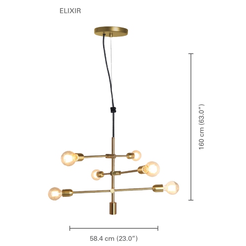 Xtricity - Pendant Light, 23'' Width, From the Elixir Collection, Gold