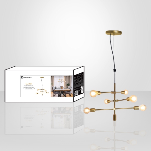 Xtricity - Pendant Light, 23'' Width, From the Elixir Collection, Gold