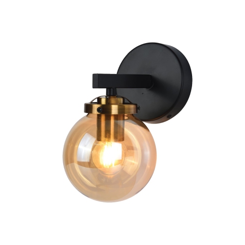 XTRICITY  - Wall Light, 5" Width, From The Henderson Collection And Gold In Black