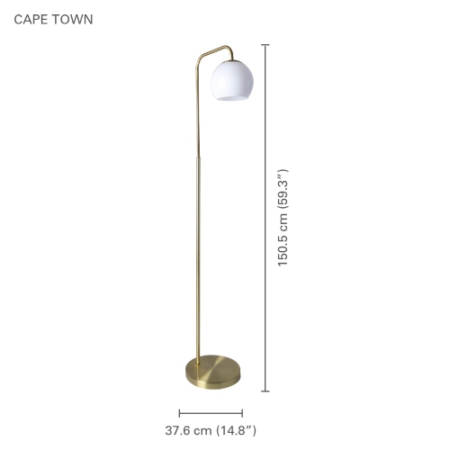 Xtricity - Floor Lamp, Height of 59.2'', From the Cape Town Collection, White and Gold