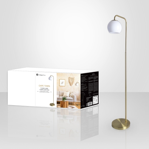 Xtricity - Floor Lamp, Height of 59.2'', From the Cape Town Collection, White and Gold