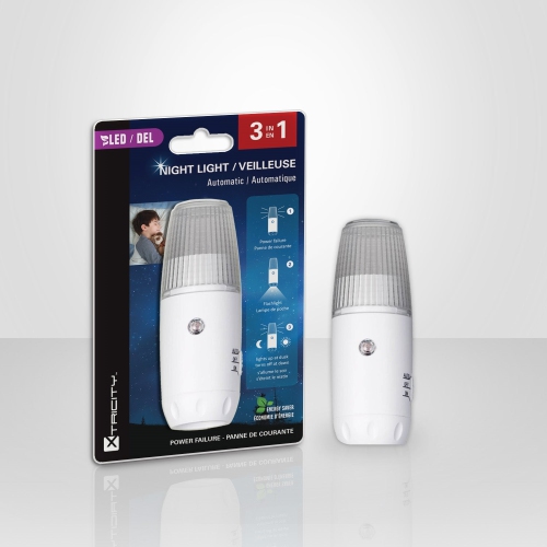 Xtricity - 3-in-1 Automatic LED Night Light, White