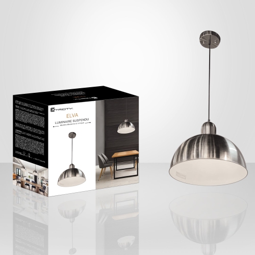 Xtricity - Pendant Light, 18'' Width, From the Elva Collection, Silver