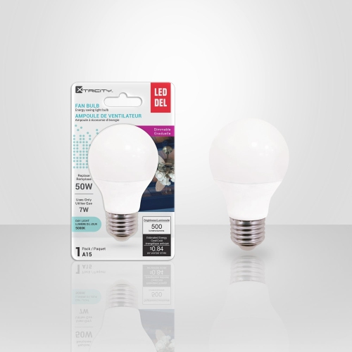 Xtricity - Energy Saving LED Fan Bulb, 7W, A15 Base, 5000K Daylight