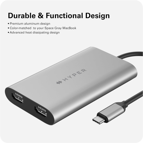 Targus HyperDrive USB-C Dual 4K HDMI Adapter for M1 MacBook 