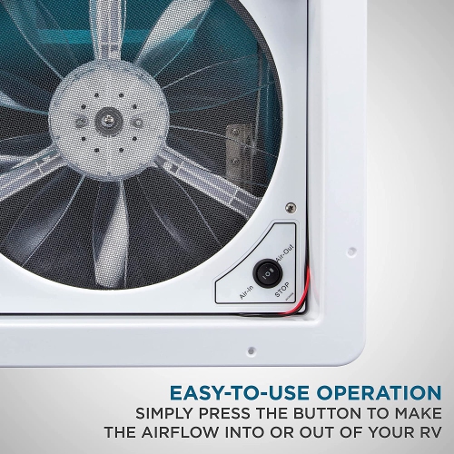 Hike Crew 14” RV Roof Vent Fan | 12V Motorhome Vent Fan | Intake & Exhaust, Manual Open/Close & Smoked Lid | Includes Screws & Garnish