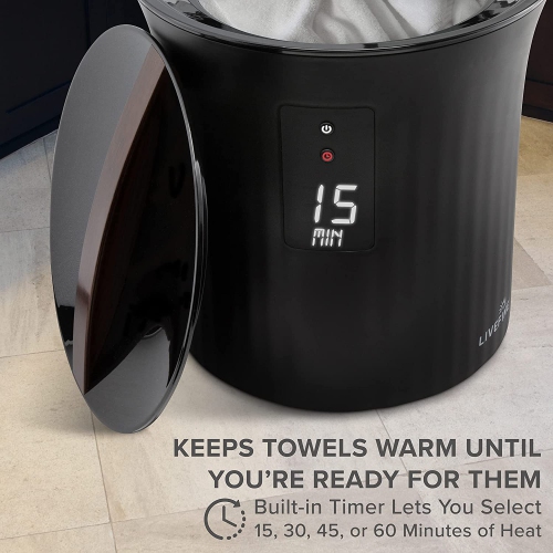 Live Fine Towel Warmer | Bucket Style Luxury Heater with LED Display, Adjustable Timer, Auto Shut-Off | Fits 40” x 70” Oversized Bath Sheet Towel