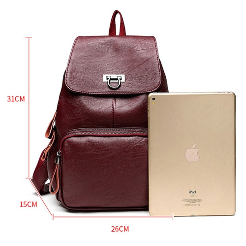 Backpack for Girls/Women Waterproof Daypack Casual Convertible Business/Travel Leather Backpack/Handbag -Maroon