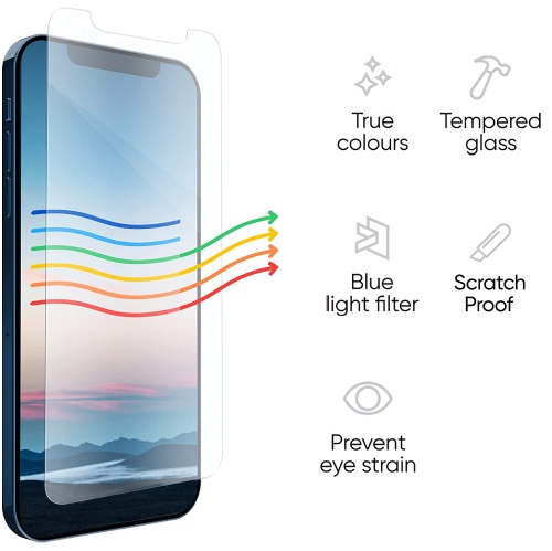 TopSave [1 Piece] ANTI BLUE LIGHT,Protect Your Eyes for Better Sleep Tempered Glass, 9H Hardness, Case Friendly for iPhone 13 Pro Max