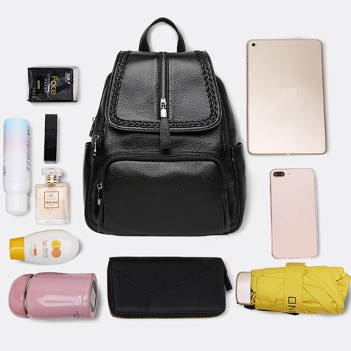 navor Backpack for Girls/Women Waterproof Daypack Casual Convertible Business/Travel Leather Backpack/Handbag -Black