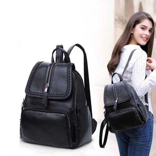 navor Backpack for Girls/Women Waterproof Daypack Casual Convertible Business/Travel Leather Backpack/Handbag -Black