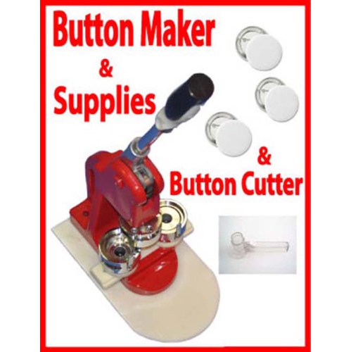 Button Maker 3 inch (75mm) Mold Press,100 Buttons, Circle Cutter
