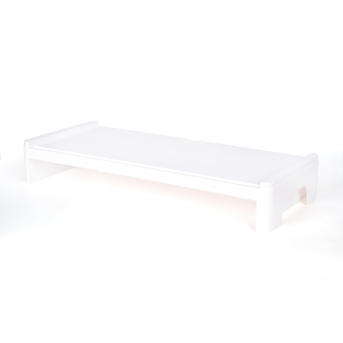 20.07'' Laptop/Monitor Stand Computer Screen Riser Holder Office Desktop Organizer with Storage Bracket- Moustache® - White