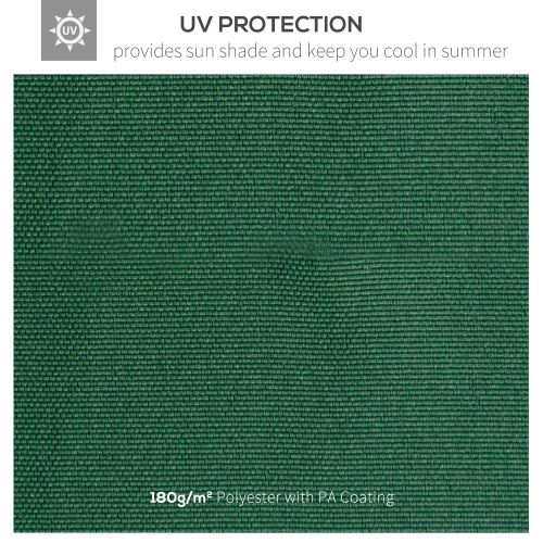 Outsunny 9.8' x 9.7' Square Gazebo Canopy Replacement UV Protected Top Cover Sun Shade Green