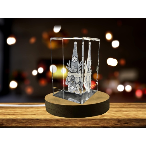 Candles 3D Engraved Crystal Keepsake/Gift/Decor/Collectible/Souvenir