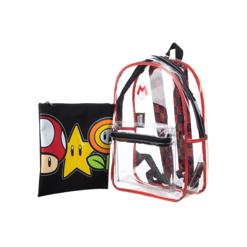 Super Mario Clear Backpack with Removable Pouch