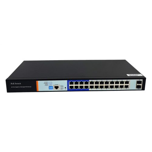 24 ports L2 Managed Full Gigabit PoE Switch (24 HI-PoE + 2 SFP ports ...