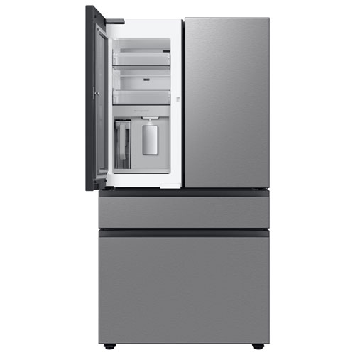 Samsung BESPOKE 36" 28.8 Cu. Ft. 4-Door French Door Refrigerator with Water Dispenser (RF29BB8600QLAA) - Stainless