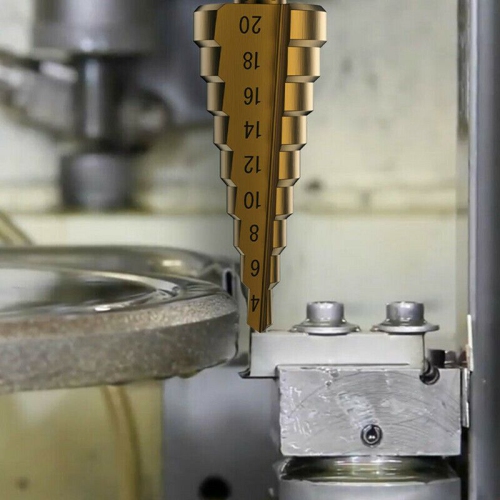 3Pcs Titanium Step Drill Bit High Speed Steel Drill Cone Bits HSS combined with a titanium coating. More capable and durable