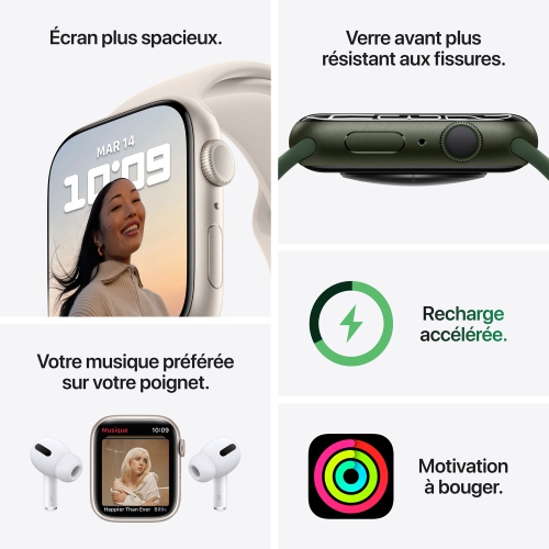 Apple Watch Series 7 (GPS) 41mm Starlight Aluminum Case with Starlight Sport Band by APPLE - Open Box condition - Image 6