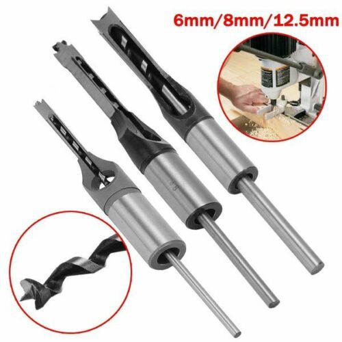 ISTAR 3 Pcs Square Hole Drill Bit Mortising Woodworking Saw Mortise Chisel Drill Bit
